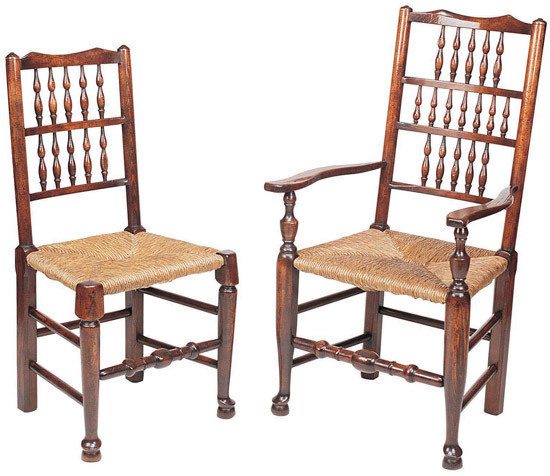 W591 Ланкаширское кресло Spindleback ijlbrown 