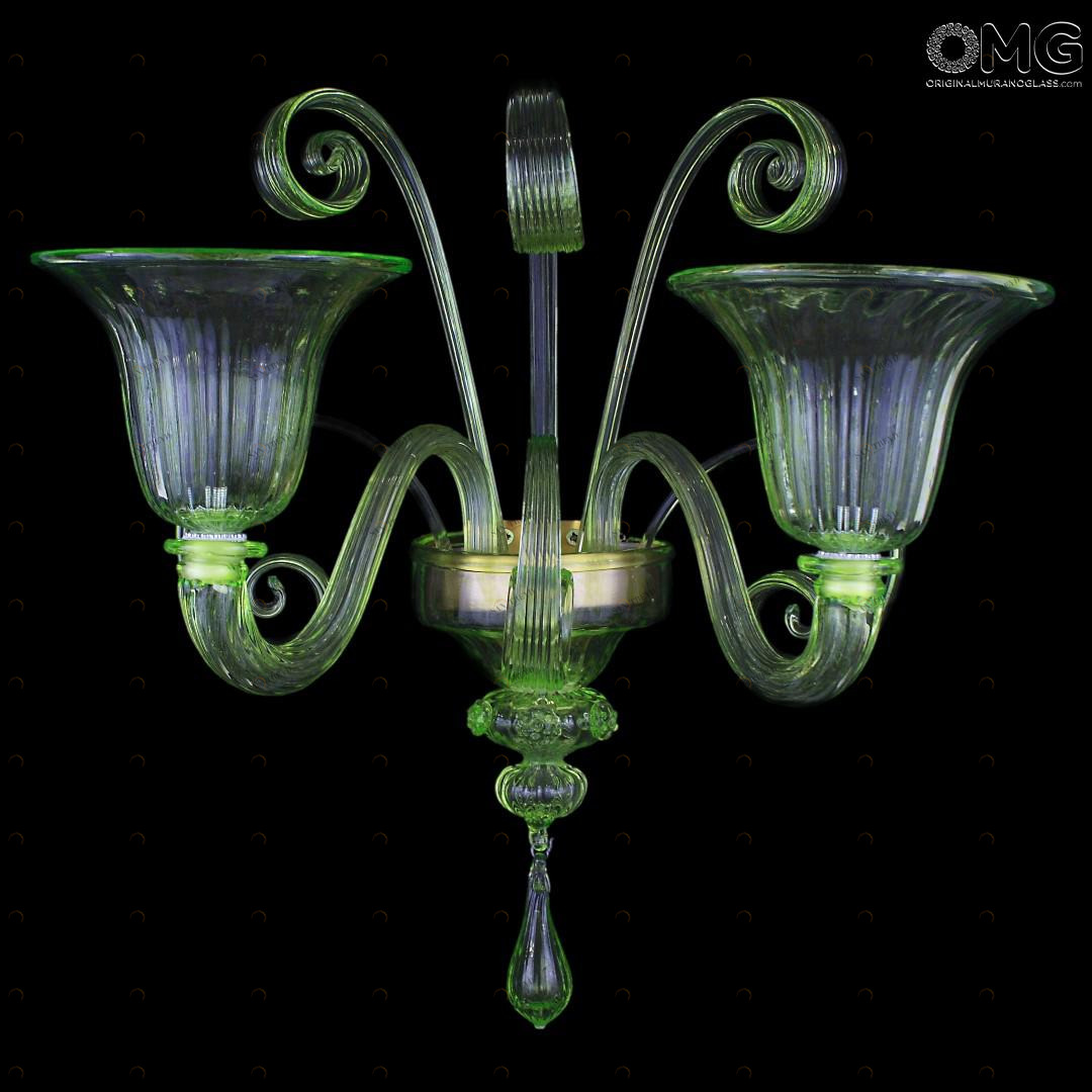 1275 ORIGINALMURANOGLASS Настенный светильник Бра Фоскари Зелёный - Пастораль - муранское стекло OMG 30 см CLASSICO