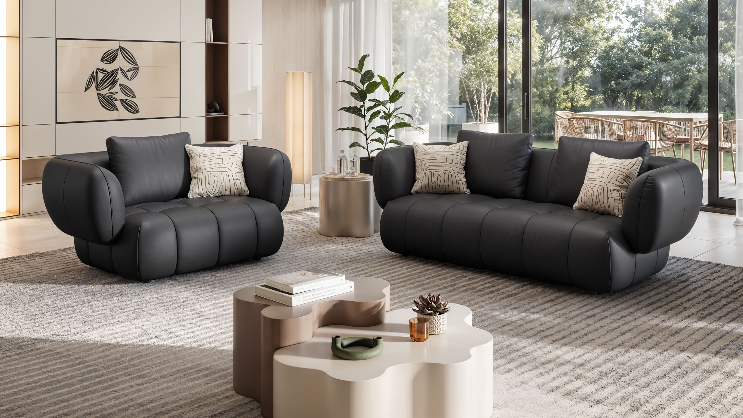 2-местный кожаный линейный диван Sofanella море ARCH-00108137 - Вид №5