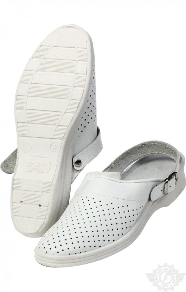 61813 Туфли Сабо женские белые  Медицинская обувь размер 38 Спецодежда 