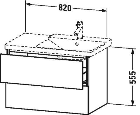 LC624905252 L-Cube Тумбочка подвесная Европейский дуб, декор Duravit - Вид №1