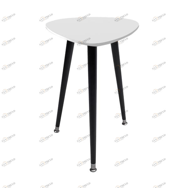 Кофейный столик с черными ножками белый "Капля" WOODI  00-3966496 Белый 