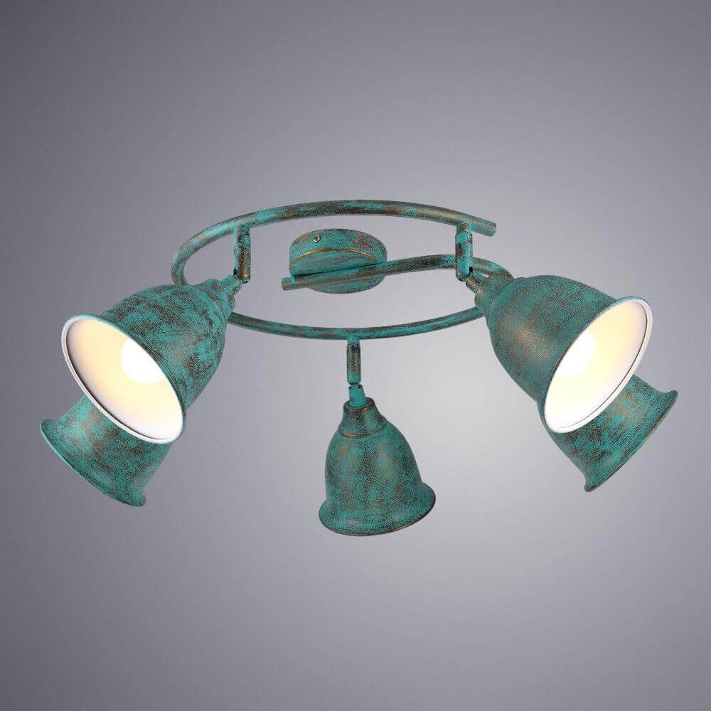 Спот потолочный голубой с 5 плафонами Arte Lamp Campana A9557PL-5BG ARTE LAMP CAMPANA BG 00-3924224 Голубой  - Вид №1