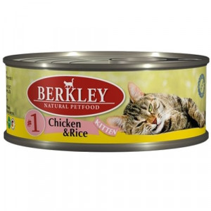 Т0055403 Корм для котят №1 цыпленок, рис конс. 100г Berkley