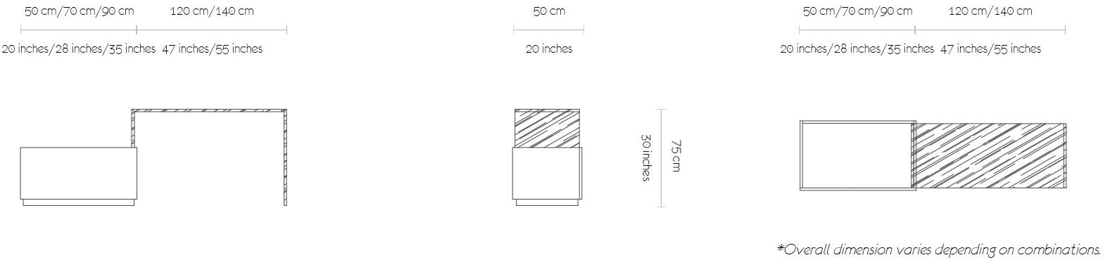 MORADA Прямоугольный стол из стекла и дуба с ящиками Sky Sky bridge dsk - Вид №2
