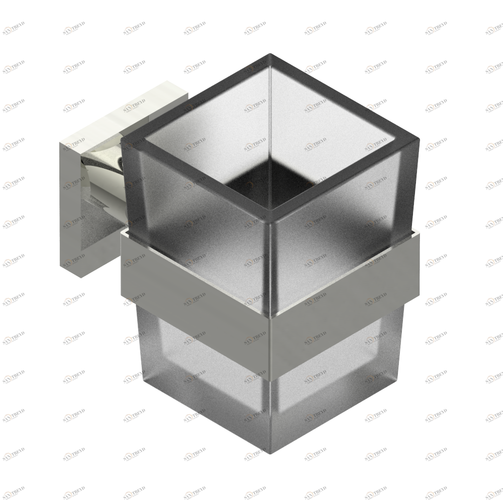A6G-536 Стакан настенный для зубных щёток Thg-paris Profil инкрустация Lalique Матовый никель A6G-536 CAT.C