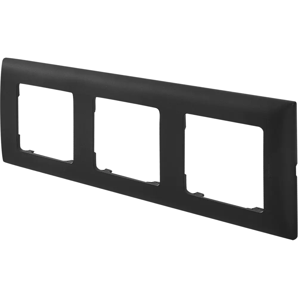 LEXMAN LILIAN - Декоративная рамка 3-постовая антрацит для розеток и выключателей 86761655 STLM-0071367 - Вид №1