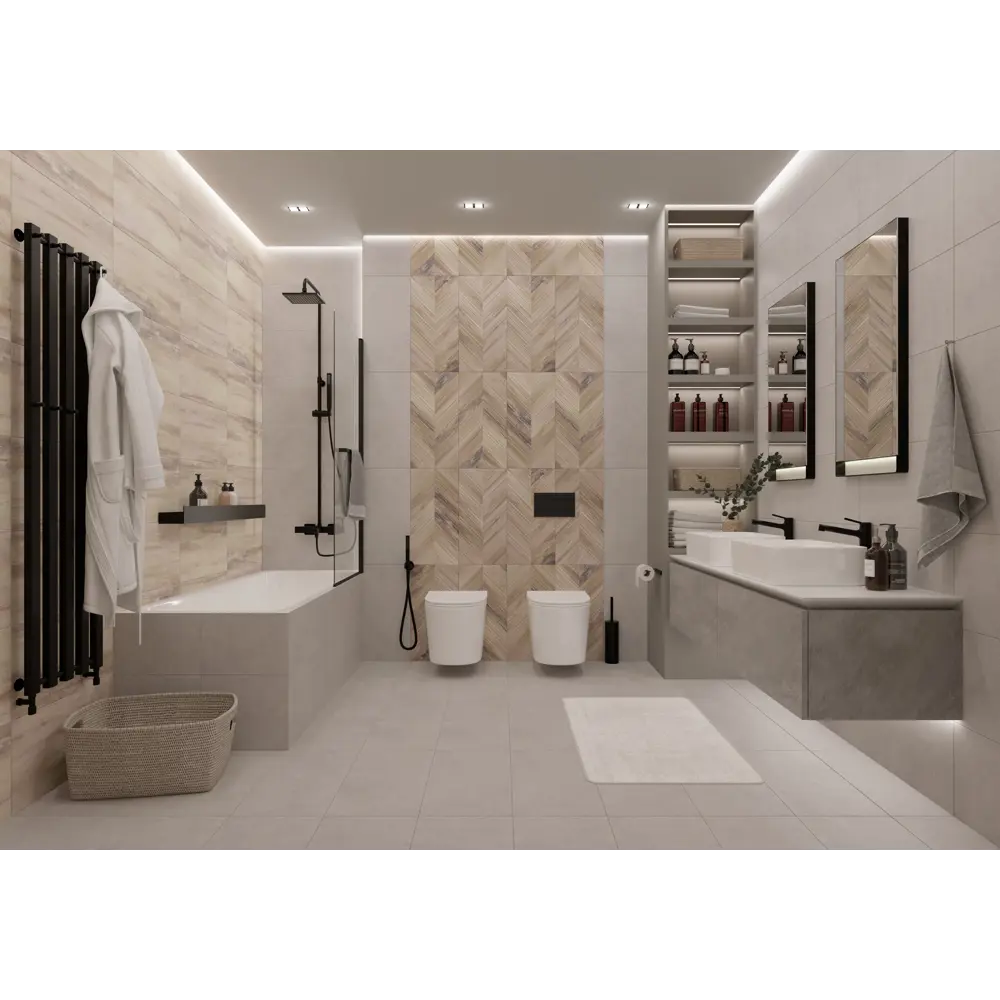 Керамин Студио: настенная плитка под бетон 60x30 см для стильного интерьера 88923930 STLM-1448408 - Вид №5