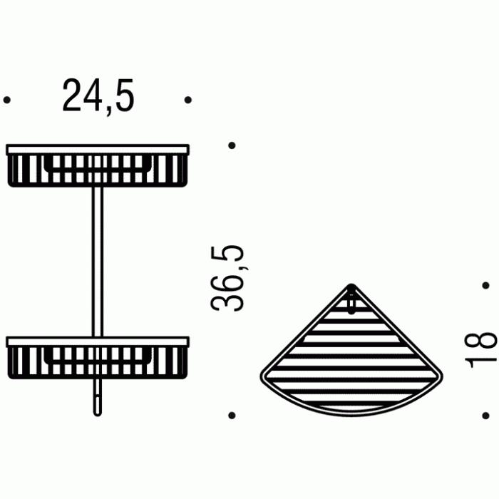 B9617 Полочка-решётка двойная, COLOMBO Angolari Colombo Design - Вид №3
