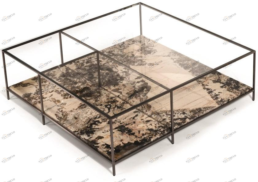 Visionnaire Низкий квадратный мраморный журнальный столик Mondrian sun-id-1364517