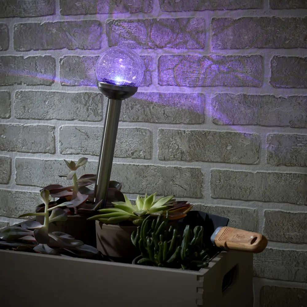 Светильник садовый Inspire Ferula на солнечных батареях, со сменой цвета RGB, цвет никель 80123626 STLM-2052596  - Вид №3