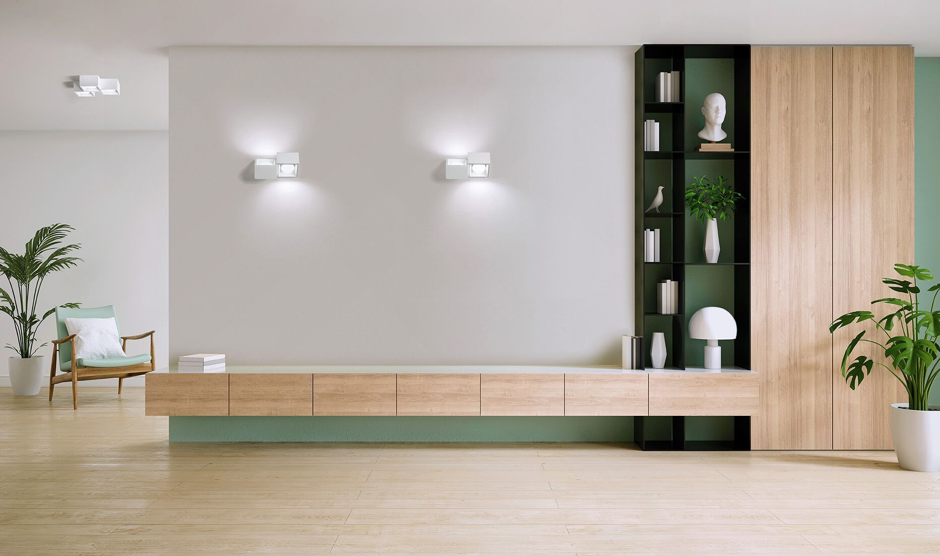 Гипсовый потолочный светильник Tecnico NASSO 3 QUADRATA ARCH-00101200 - Вид №7