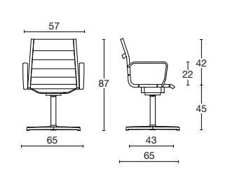 Офисное кресло с сетчатым подлокотником с 4 спицами Diemme Окленд ARCH-00052299 - Вид №5