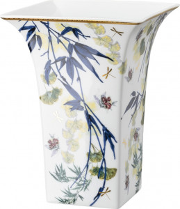 10654610 Rosenthal Ваза Rosenthal Турандот 24см, фарфор, белая, золотой кант Фарфор