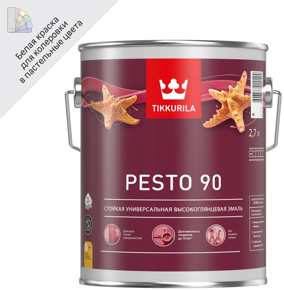 Универсальная эмаль Tikkurila Pesto 90 для интерьера и экстерьера 88287143