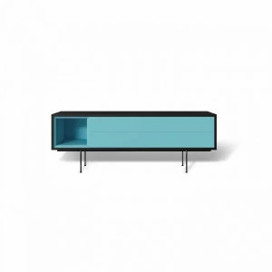 Тумба под телевизор с двумя ящиками 53х138 см бирюзовая Quadro New BRAGIN DESIGN TUBE 00-3862372 Голубой