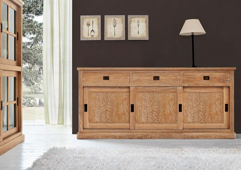 Devina Nais Комод с 3 дверцами и 4 ящиками из массива дерева English sun-id-1451225 - Вид №1