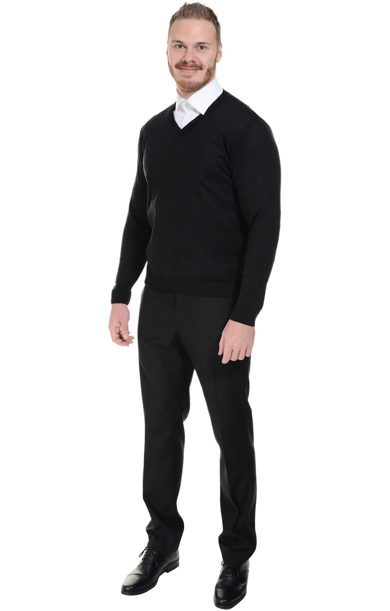 62565 Джемпер мужской черный  Одежда для охранных структур  размер 52-54 Спецодежда  - Вид №2