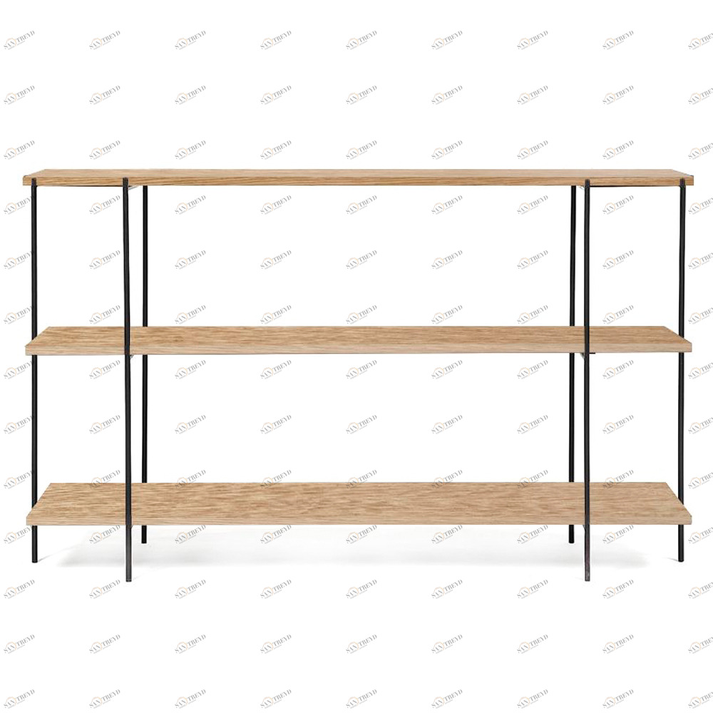 Стеллаж черный с полками темный дуб Florian black INTELLIGENT DESIGN  260769 Бежевый 