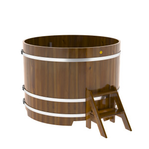 2232 Купель круглая из лиственницы Рустик d=1,50х1,1 мореная Alyarus