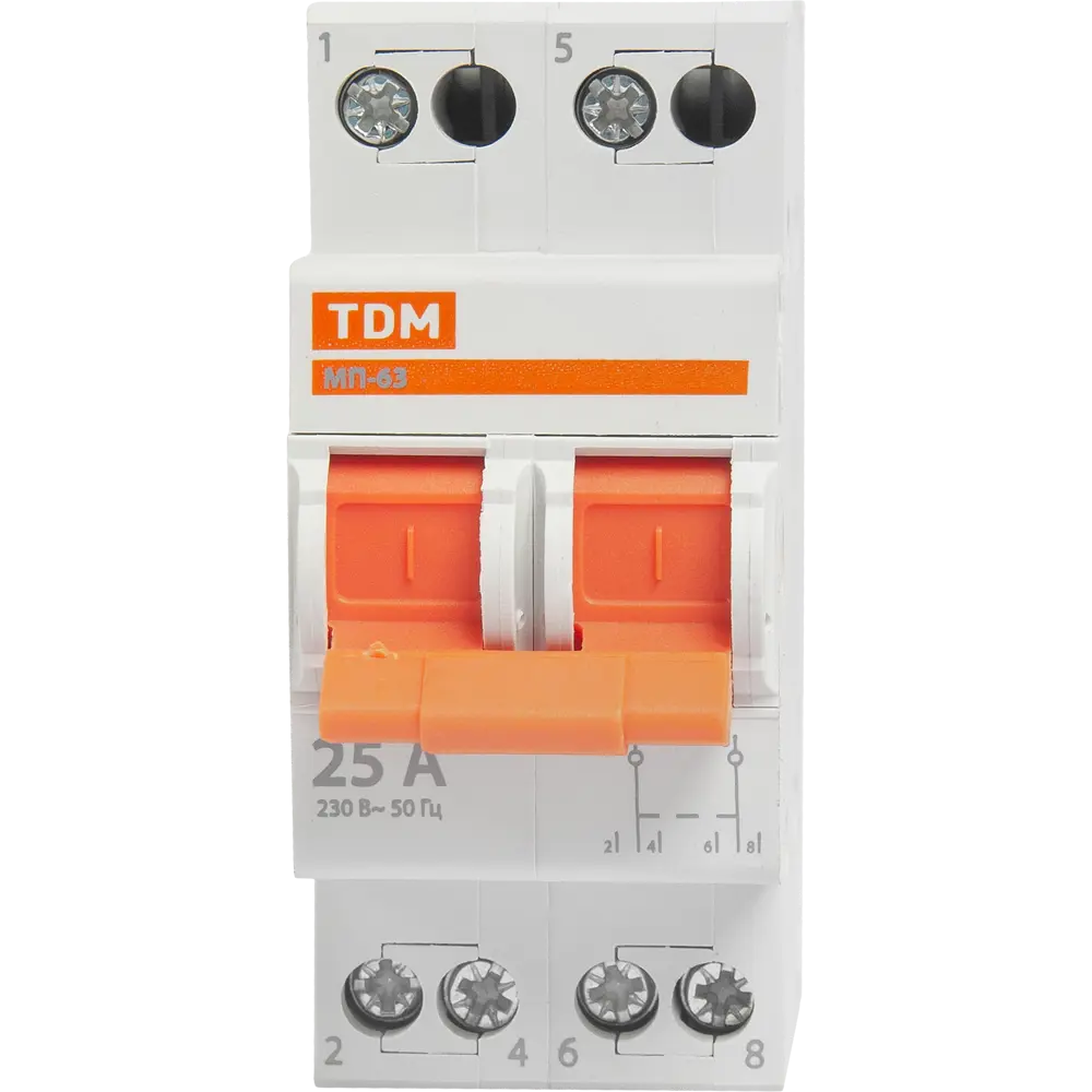 Выключатель нагрузки TDM Electric МП-63 2P 25А для электрощитов 84399555 STLM-1113990 - Вид №1