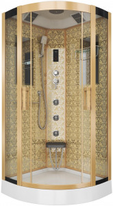 Душевая кабина NG-7715G (900x900х2150) низкий поддон стенки ЗОЛОТО
