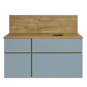 Тумба под раковину подвесная Aquaton «Мишель» 100 см цвет зелено-голубой