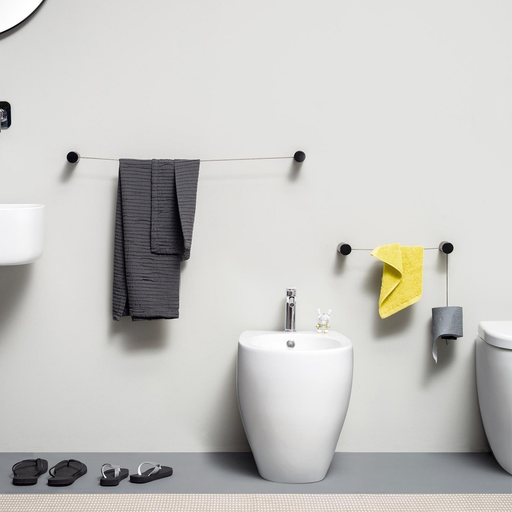 EVDTPK41EVER Life Design Porta salviette doppio e porta rotolo - Dot  Непрозрачный черный 