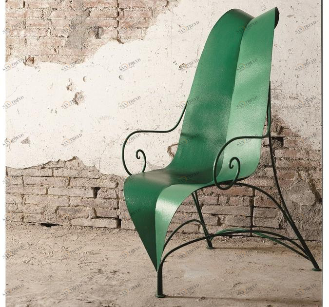 Mirabili Кресло из листового металла с подлокотниками с высокой спинкой Mirabili arte d'abitare sun-id-1471010