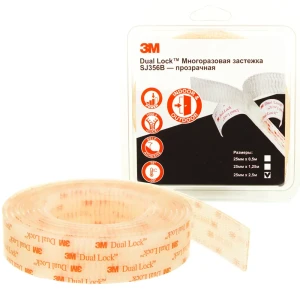 91215702 Застёжка многоразовая прозрачная Dual Lock 25 мм х 2.5 м STLM-0836627