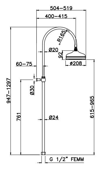 4292/PDV0br Душевой гарнитур Gattoni Programma Docce Santreyd  - Вид №1
