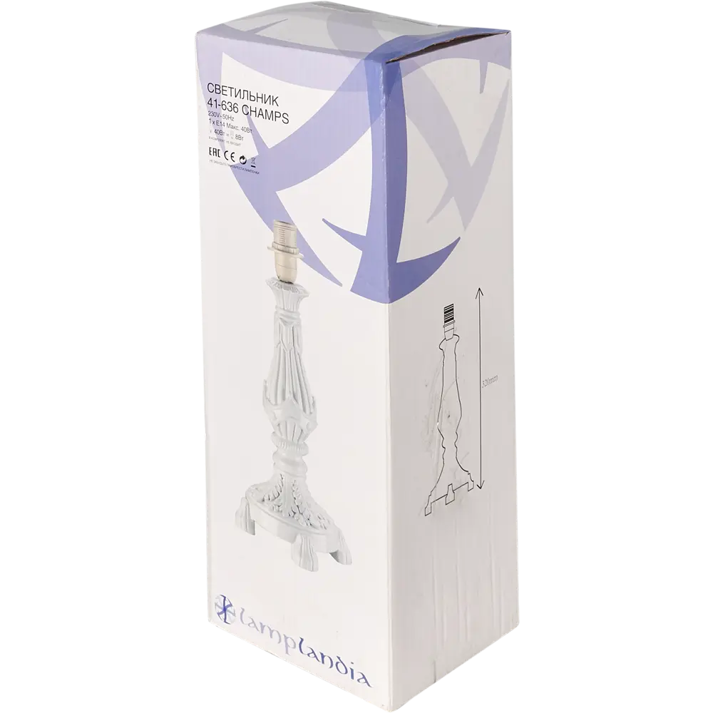 Основание лампы Champs цвет белый LAMPLANDIA STLM-2099979 - Вид №5