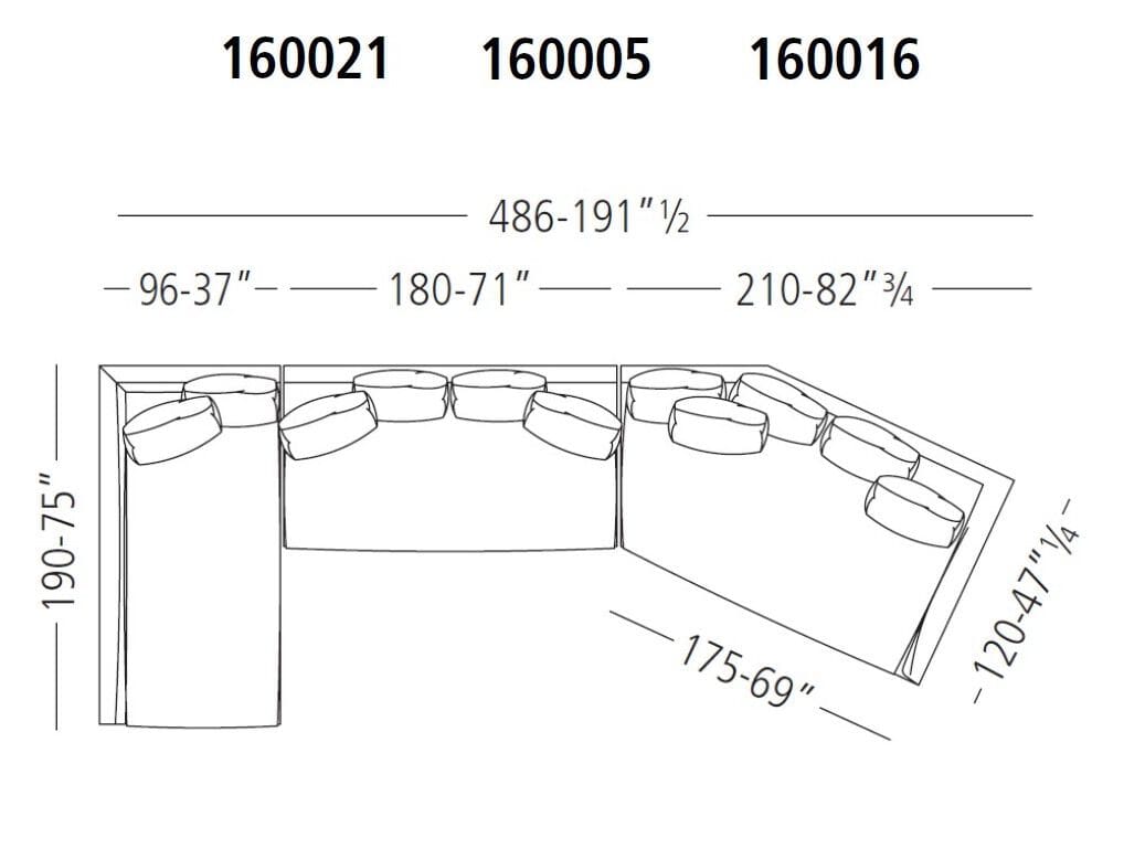 Секционный диван из кожи или ткани Vibieffe 160 RE-FEEL ARCH-00134727 - Вид №6