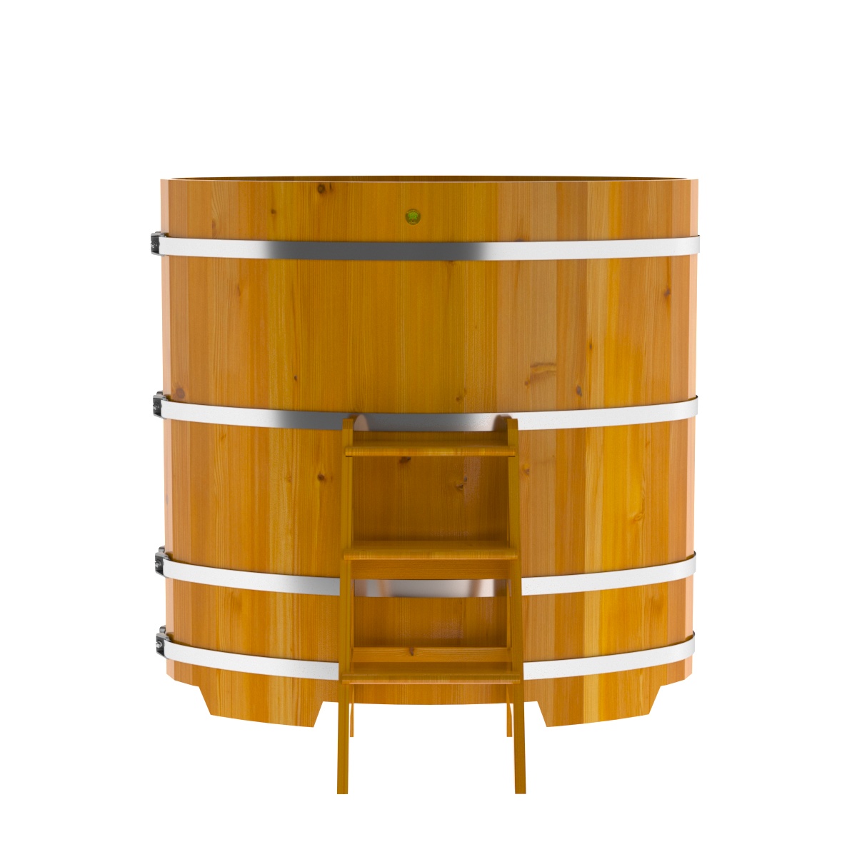 2268 Купель овальная из лиственницы Рустик 0,80х1,42х1,4 натуральная Alyarus  - Вид №4