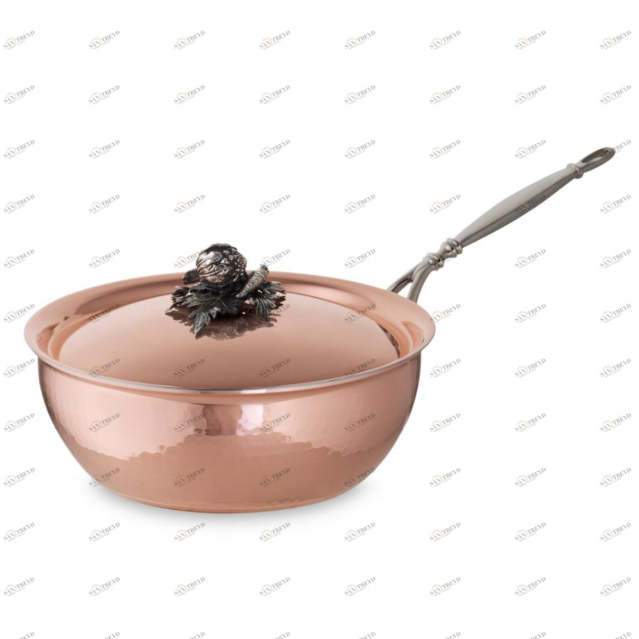 Вок Opus Cupra OCB2409Z, с крышкой, медь/нержавеющая сталь, Ø24 см, 4 л Ruffoni CB24RUFFONI