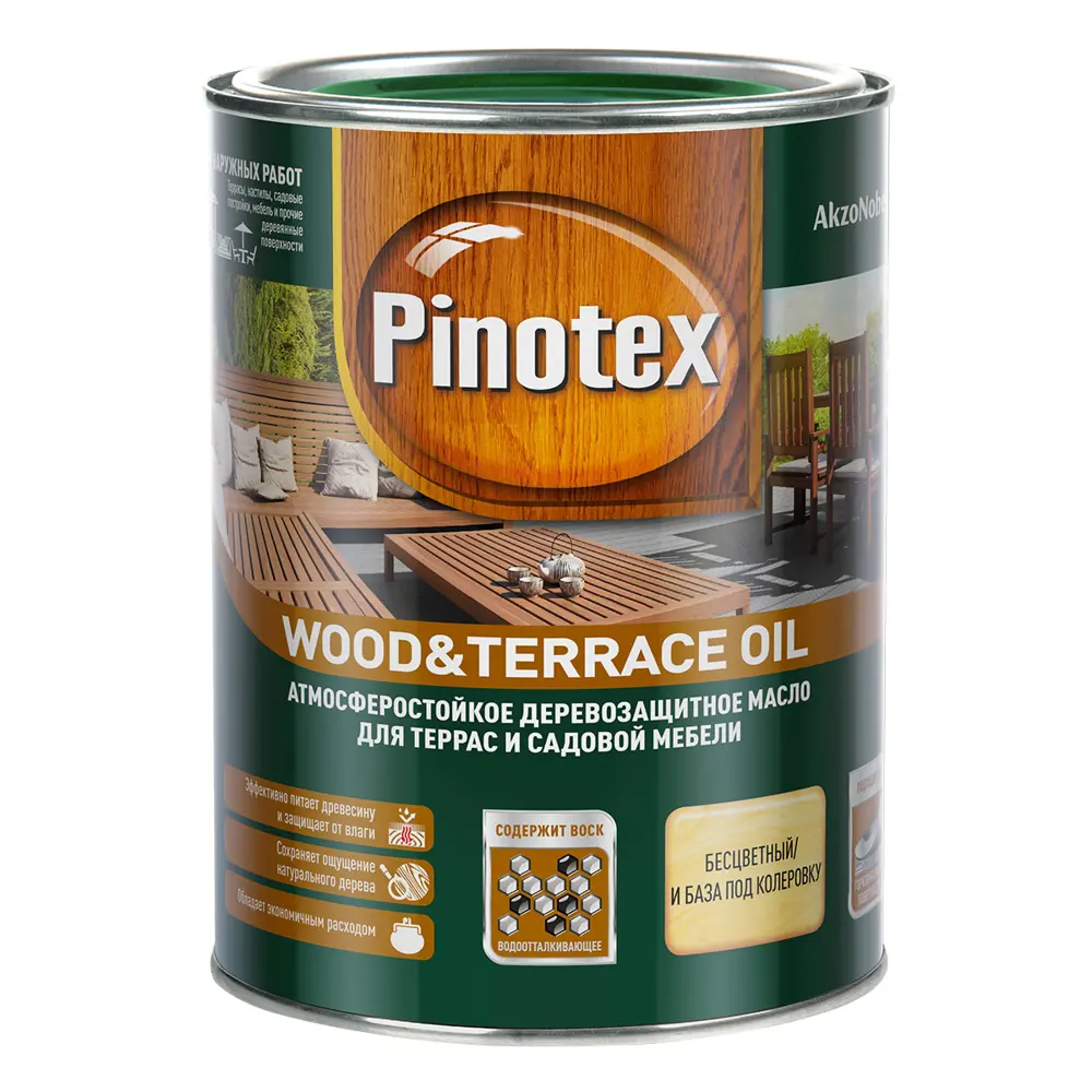 Масло для террас Pinotex Wood&Terrace цвет прозрачный 1 л STLM-2006981