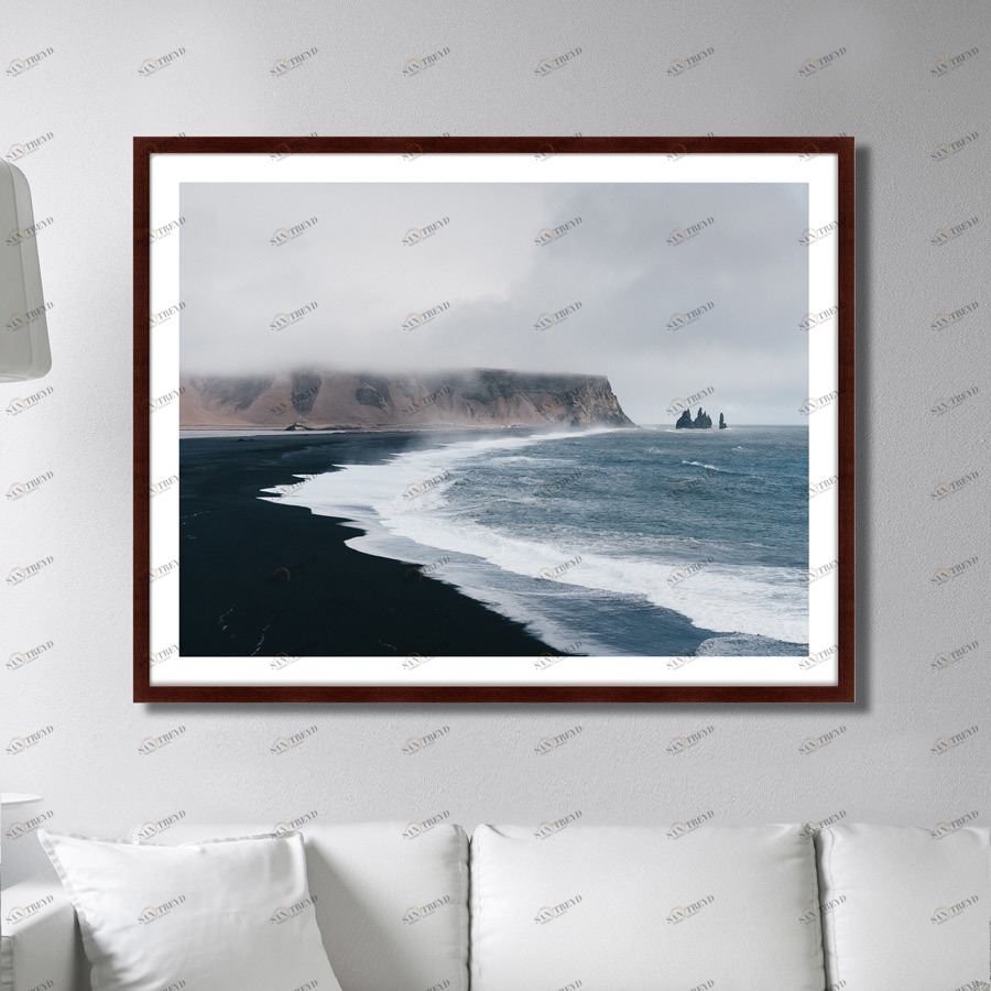 Фотокартина в деревянной раме 130х102 см Vik, Iceland КАРТИНЫ В КВАРТИРУ  264727 Бежевый;белый;желтый;разноцветный 