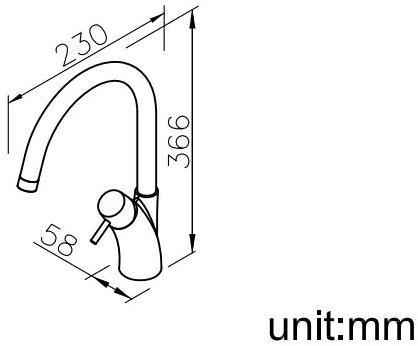 JUSTIME Смеситель для кухни, однорычажный Tai chi 6780-96-80cp - Вид №3