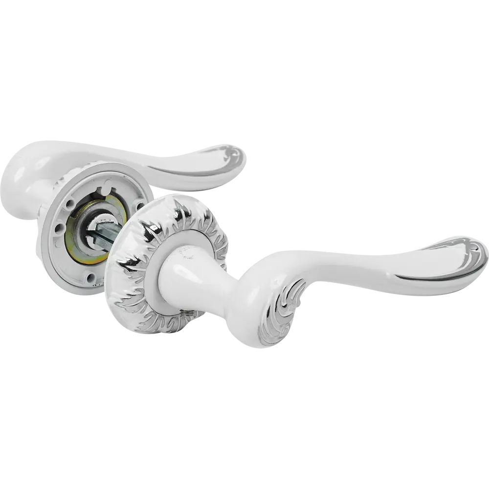 Ручка дверная на розетке Reinz Глория, цвет белый хром RENZ STLM-2134933