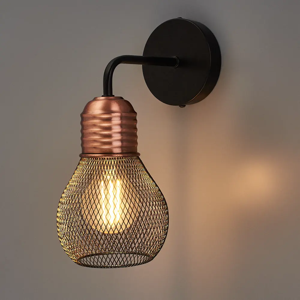 Бра Freya: настенный светильник в стиле лофт с металлической сеткой 89168239 STLM-0920387