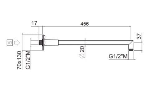 Душевая рука CARIMALI BRACCIO DOCCIA SPIGOLO CON SUPPORTO ARCH-00120027 - Вид №2