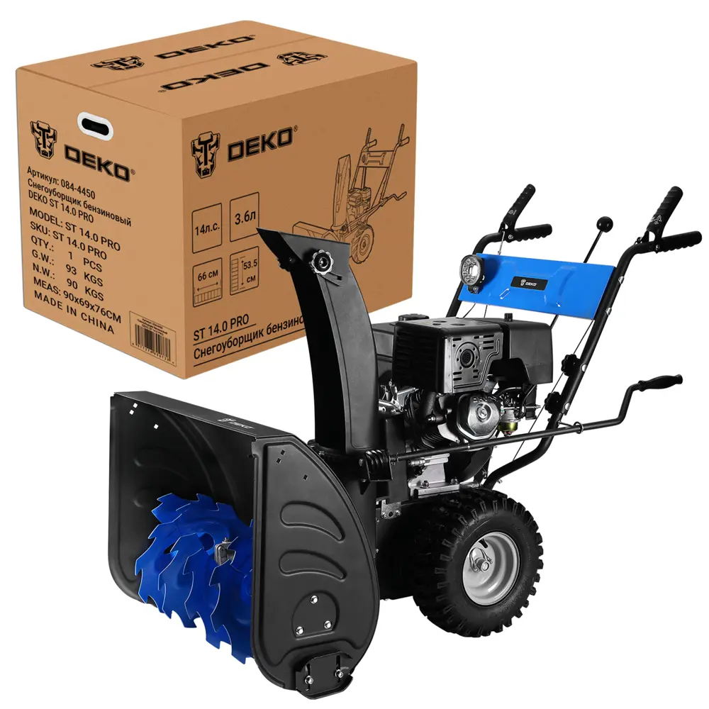 DEKO ST 14.0 PRO - Бензиновый снегоуборщик для эффективной уборки территории 89398635 STLM-1441835 - Вид №1