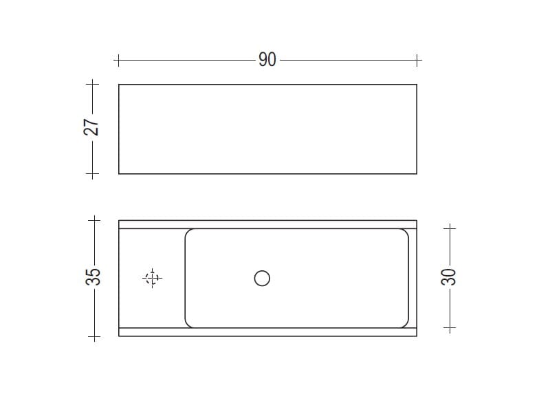 Прямоугольная бетонная подвесная раковина Moab Elledue ARCH-00132011 - Вид №9