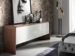 098771 Сервант MK1909SB ореховый с белыми дверцами Angel Cerda