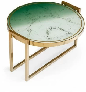 Mambo Unlimited Ideas Круглый журнальный столик из декорированного стекла