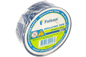 15591124 Изоляционная лента 19ммx20м синяя пламягасящая 012512 Folsen