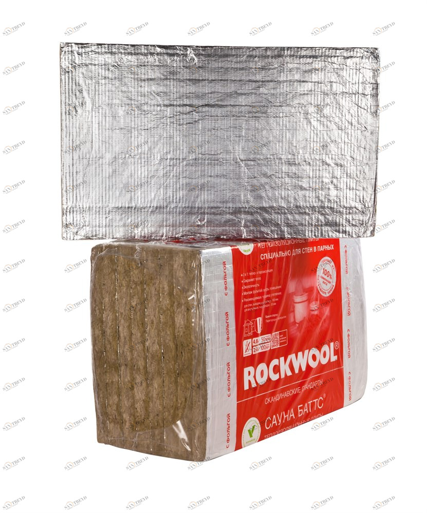 Утеплитель отражающий Rockwool Сауна Баттс 1000х600х50 мм (4.8м2;0,24м3) 14097