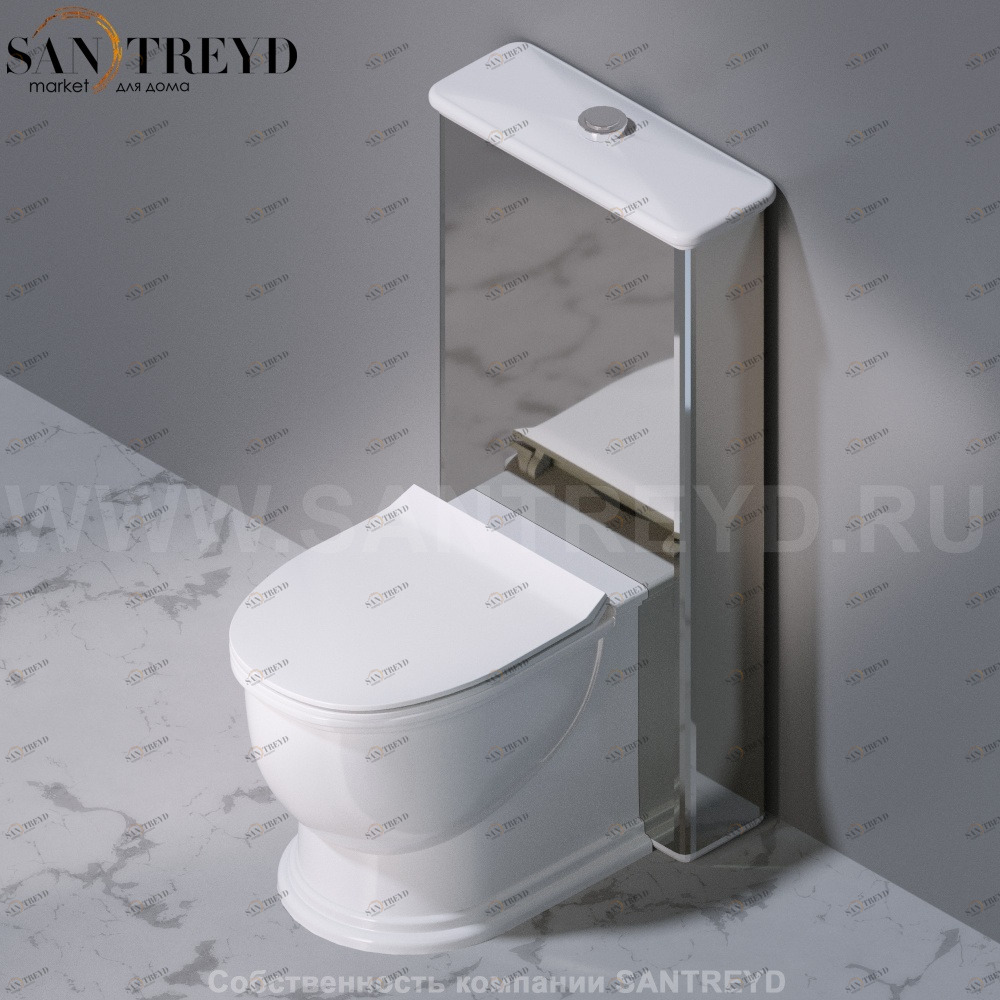 C305251 Компакт унитаз с бачком Хромированный A. e T. Italia PRINCESS Италия AeT ITALIA