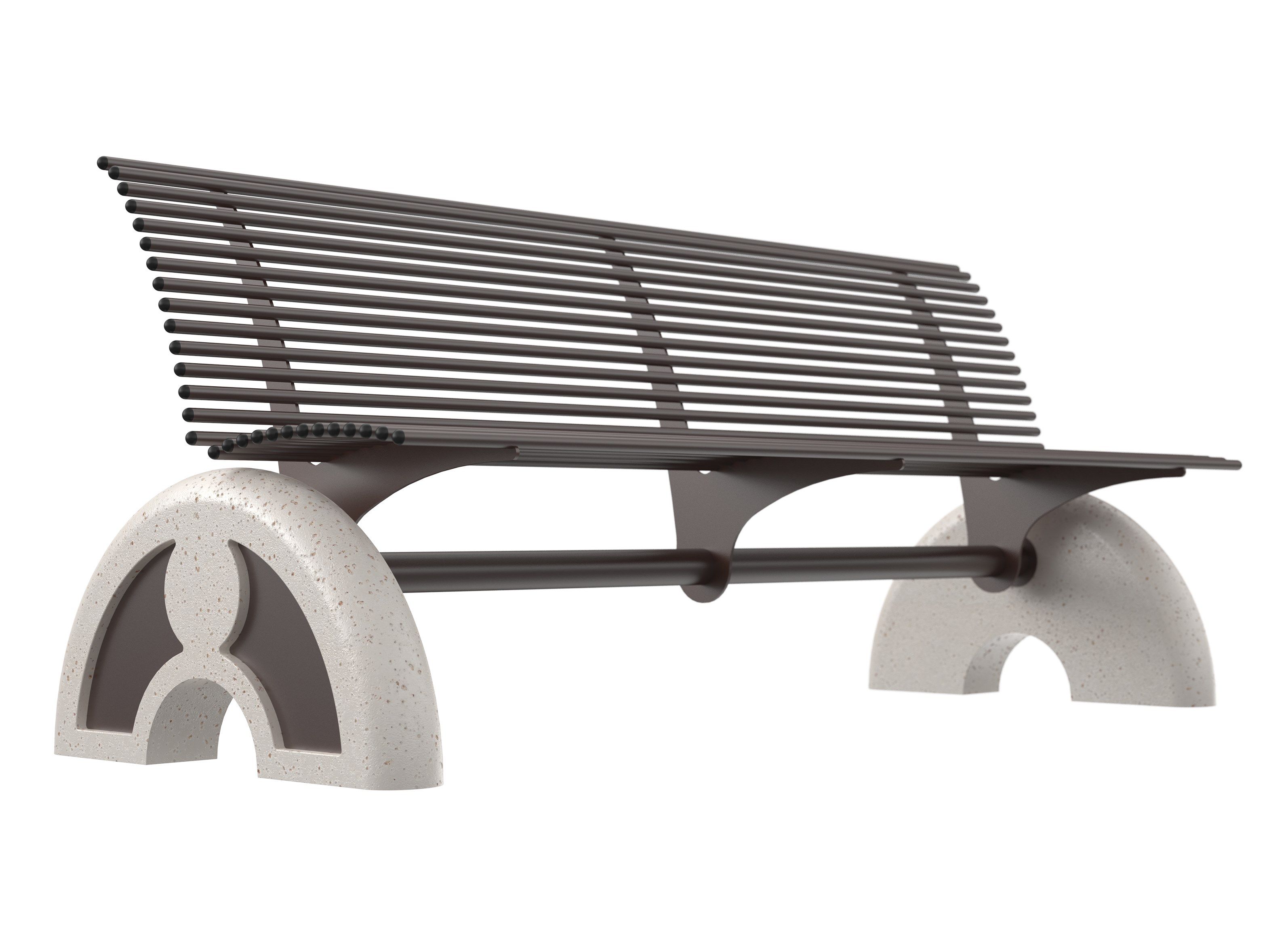 Стальная скамья со спинкой Lazzari Arco ARCH-00051137