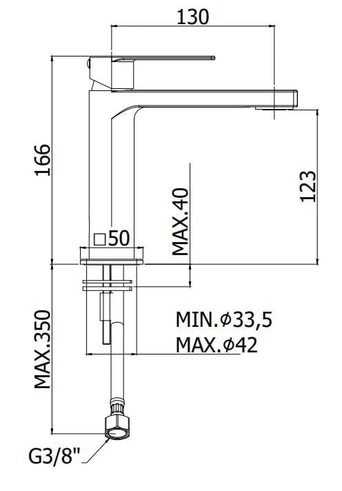 Смеситель для раковины без слива RUBINETTERIA PAFFONI Tango ARCH-00151068 - Вид №5